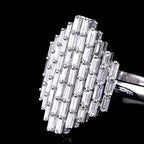 Geometric Emerald-Cut Diamond Shield Ring - 8873