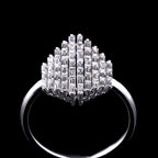 Geometric Emerald-Cut Diamond Shield Ring - 8873