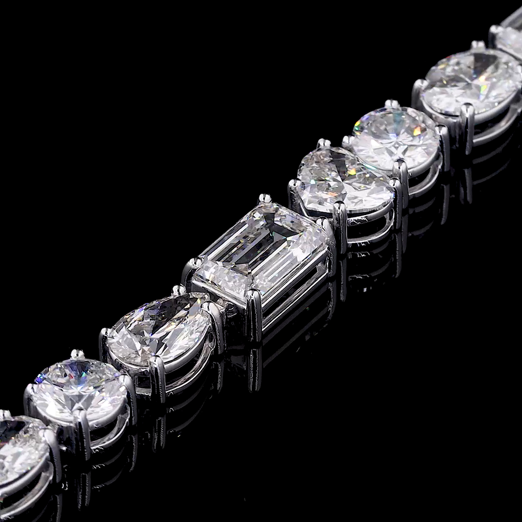Multi-Shape Diamond Tennis Bracelet | 24.65 CT Lab Grown | 9 Diamond Shapes