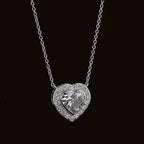 Heart Shape Diamond Halo Pendant Necklace (1.00) CT
