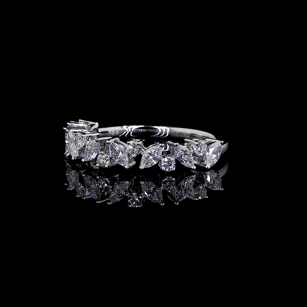Mixed Shape Diamond Half-Eternity Band Ring