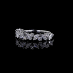 Mixed Shape Diamond Half-Eternity Band Ring