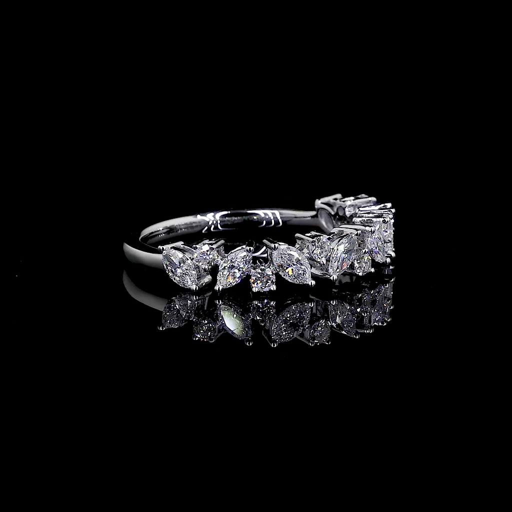 Mixed Shape Diamond Half-Eternity Band Ring