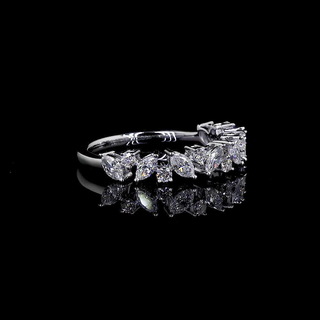 Mixed Shape Diamond Half-Eternity Band Ring