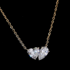 Double Heart Diamond Pendant Necklace (1.00) CT