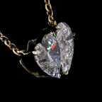 Double Heart Diamond Pendant Necklace (1.00) CT