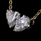 Double Heart Diamond Pendant Necklace (1.00) CT