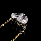 Double Heart Diamond Pendant Necklace (1.00) CT