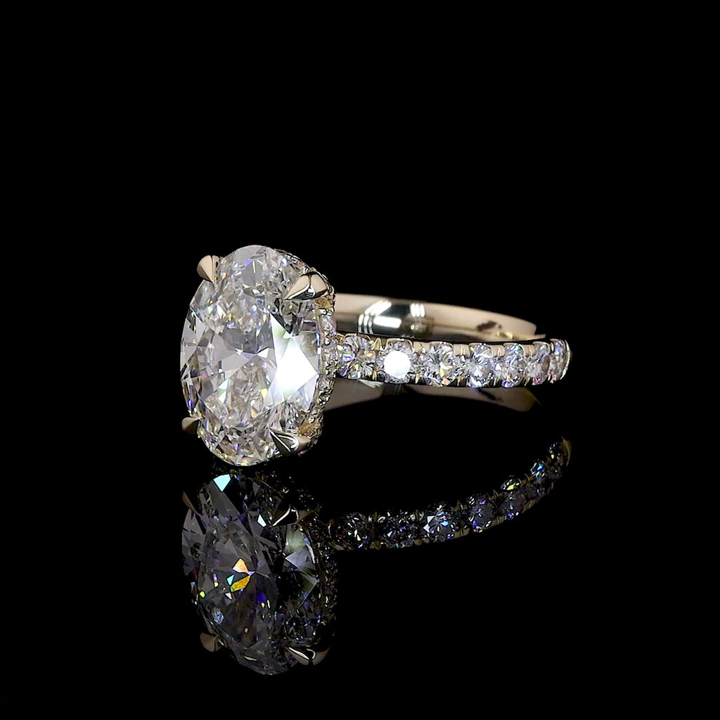 Oval Cut Diamond Halo Engagement Ring (3.0) CT