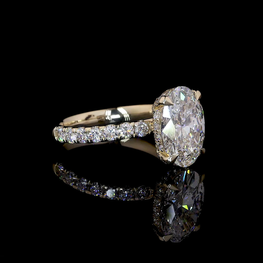 Oval Cut Diamond Halo Engagement Ring (3.0) CT