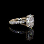 Oval Cut Diamond Halo Engagement Ring (3.0) CT