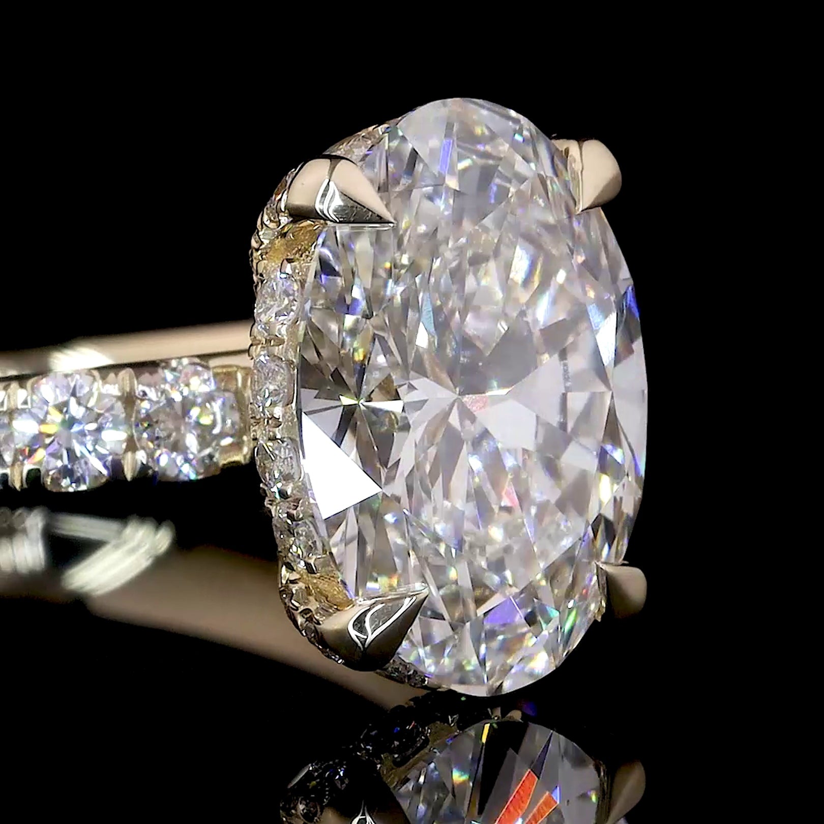 Oval Cut Diamond Halo Engagement Ring (3.0) CT