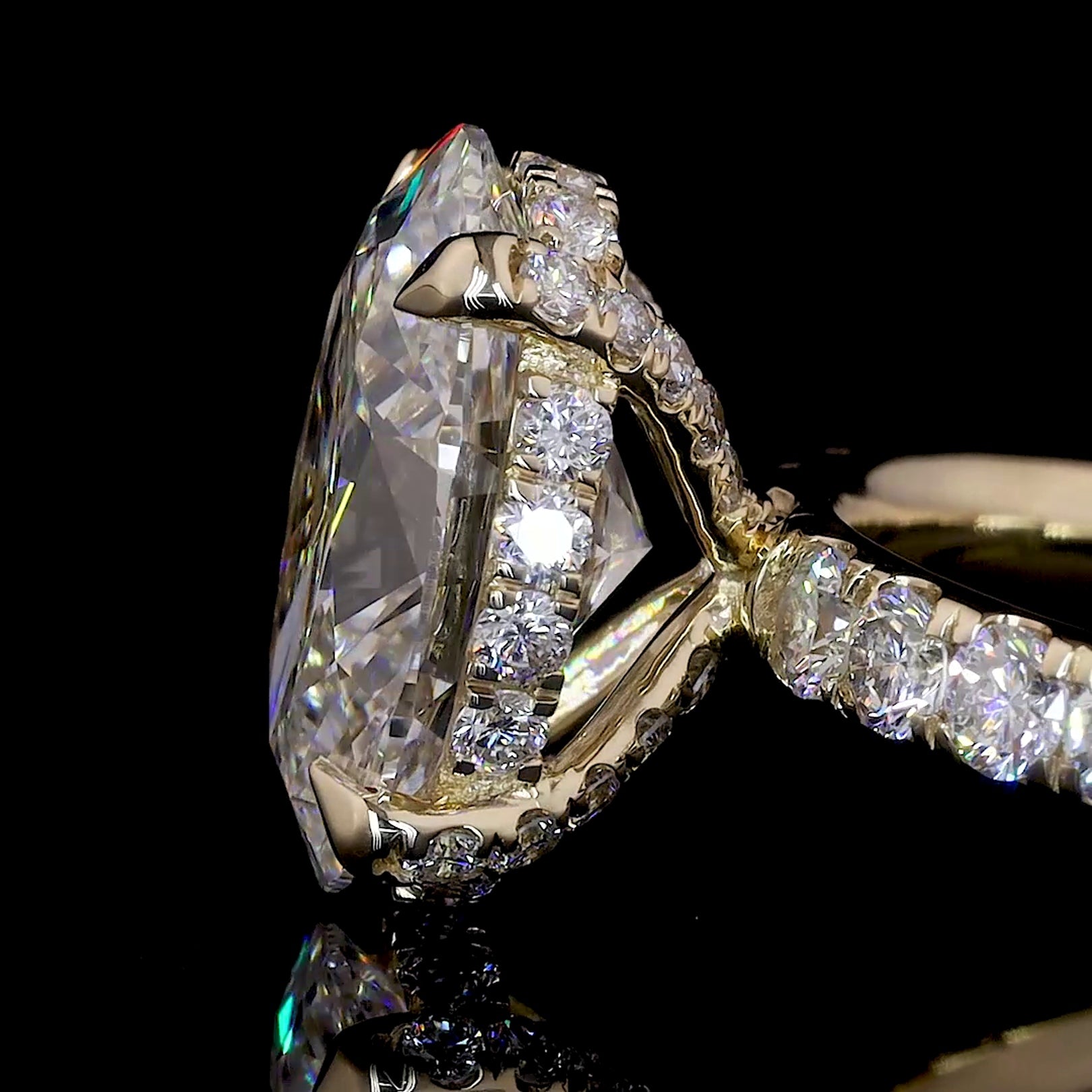Oval Cut Diamond Halo Engagement Ring (3.0) CT