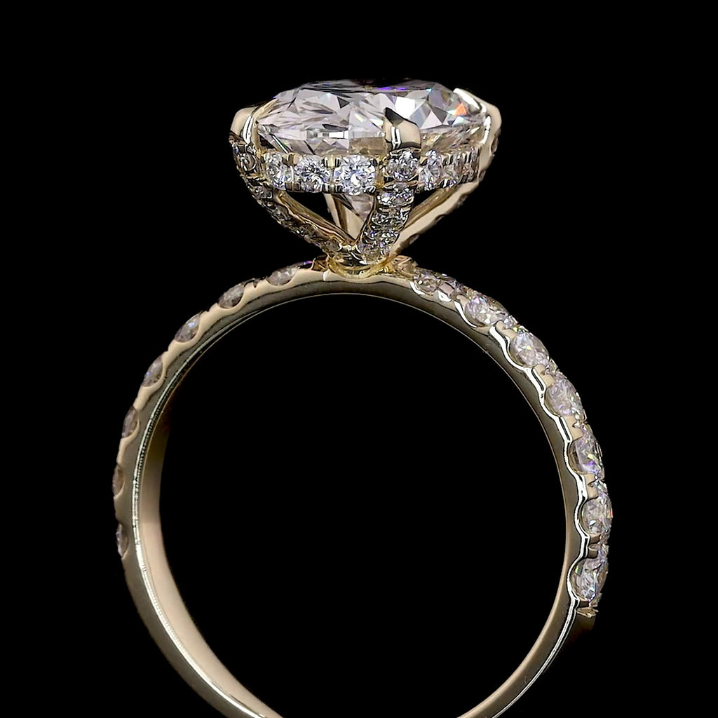 Oval Cut Diamond Halo Engagement Ring (3.0) CT