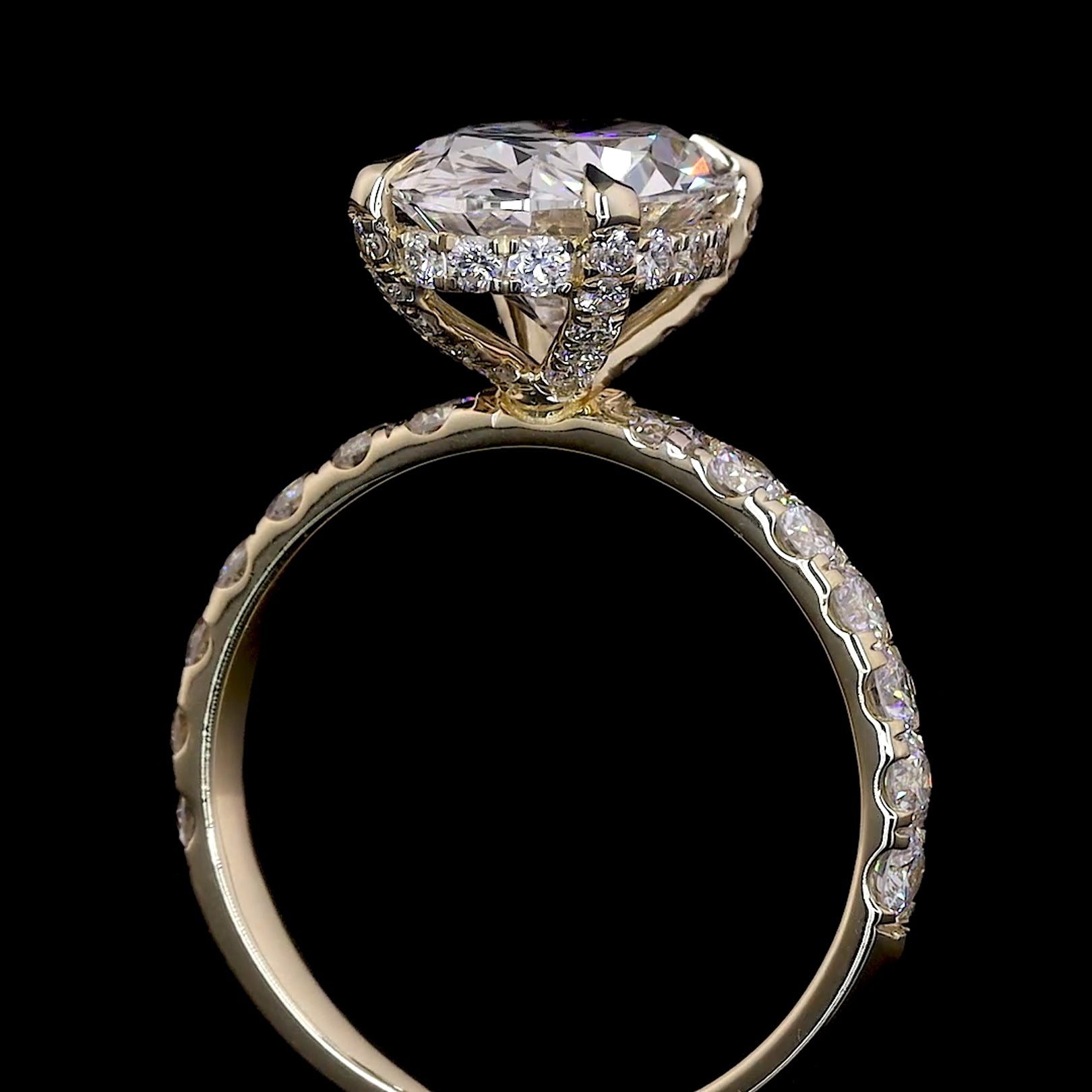 Oval Cut Diamond Halo Engagement Ring (3.0) CT