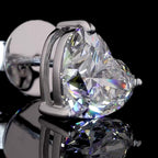 Heart Shape Diamond Stud Earrings 3 CT