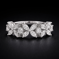 Marquise And Round Cut Diamond Flower Wedding Band