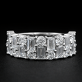 Baguette And Round Brilliant Cut Unisex Rings For Couples