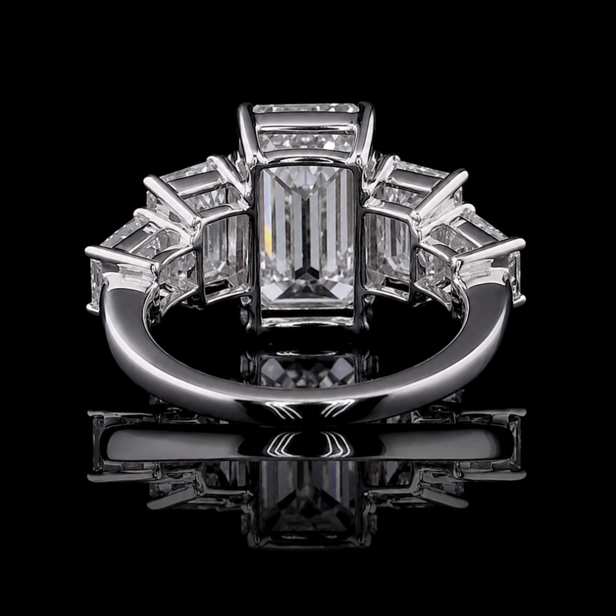 Regal Emerald Trinity Ring