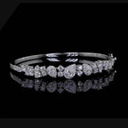 Multi-Shape Diamond Bangle Bracelet | 4.69 CT Lab Grown | Pear & Round Cut