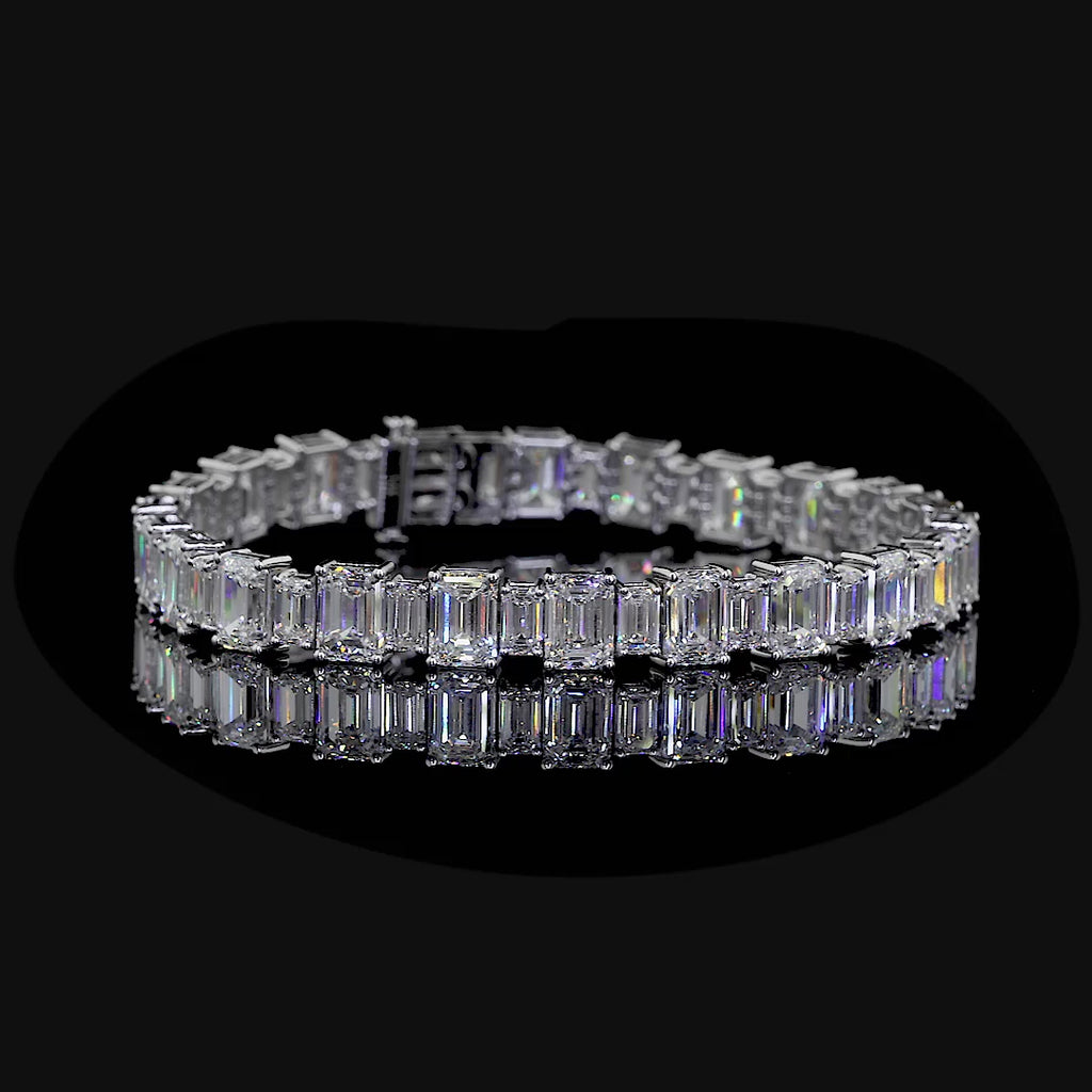 Emerald Cut Diamond Tennis Bracelet