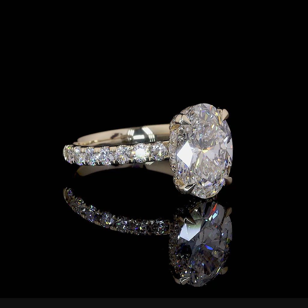 Oval Cut Diamond Halo Engagement Ring (3.0) CT