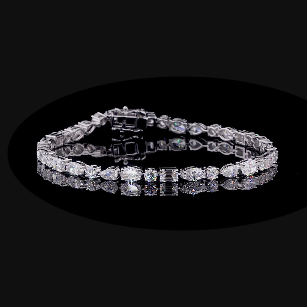 Multi-Shape Diamond Tennis Bracelet | 14.21 CT Lab Grown | 10KT–18KT Gold & Silver