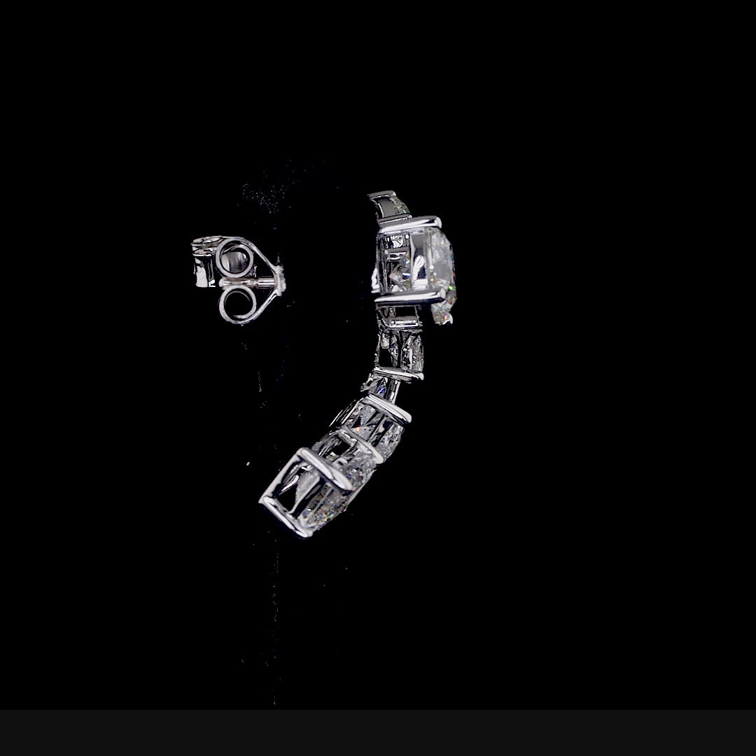 Multi-Shape Diamond Drop Earrings | 10.10 CT Lab Grown | Marquise, Emerald & Round