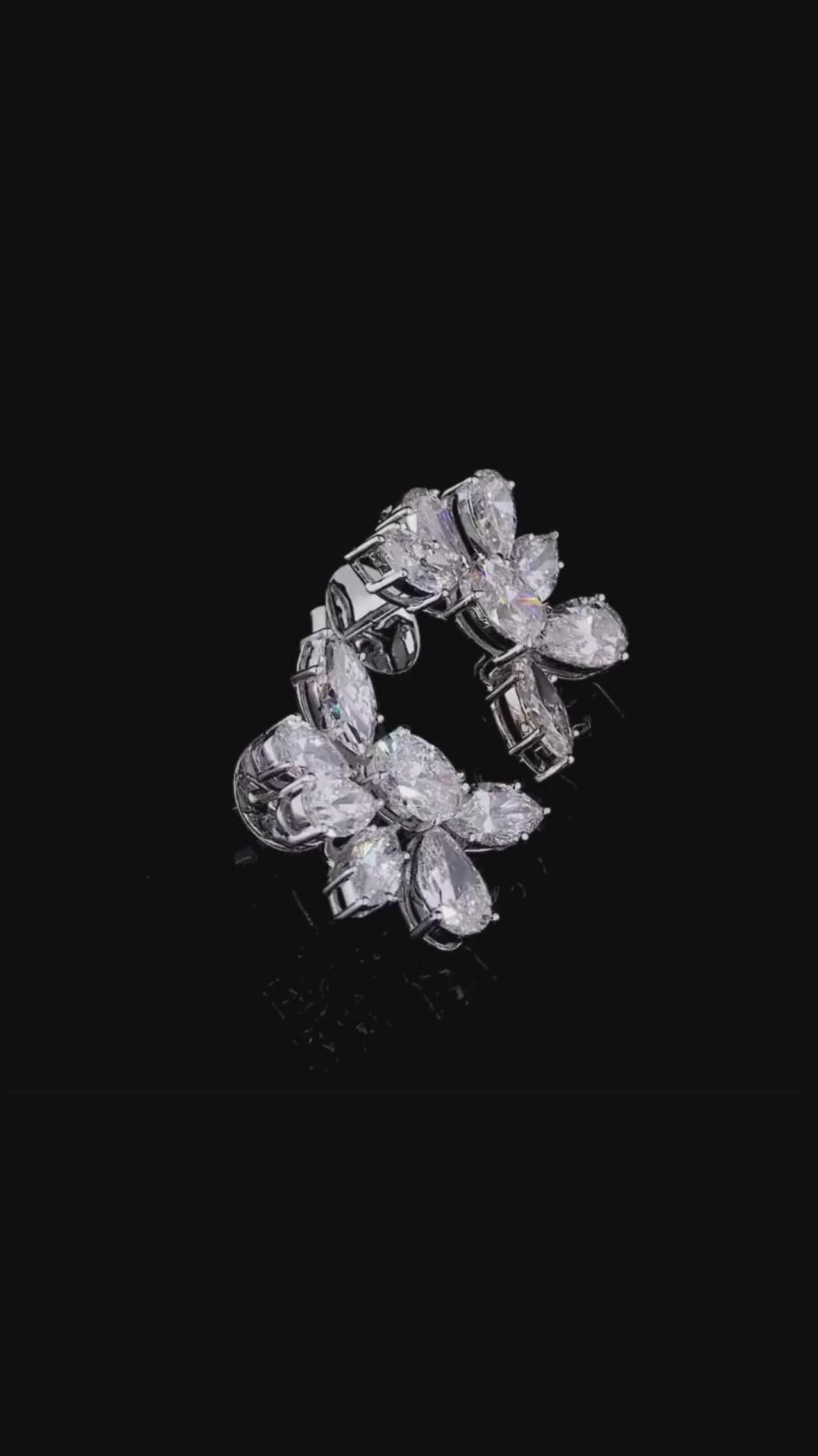 Floral Cluster Diamond Statement Earrings
