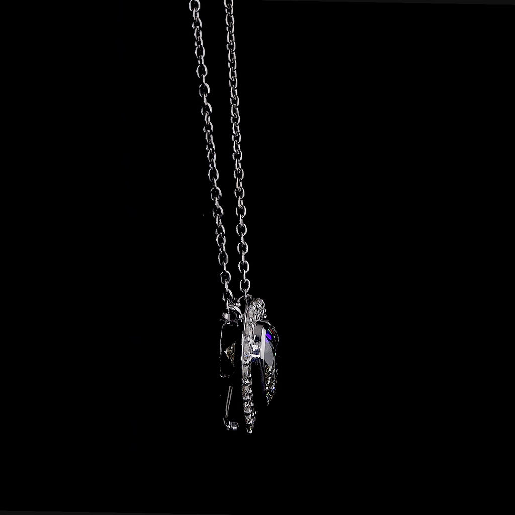 Heart Shape Diamond Halo Pendant Necklace (1.00) CT