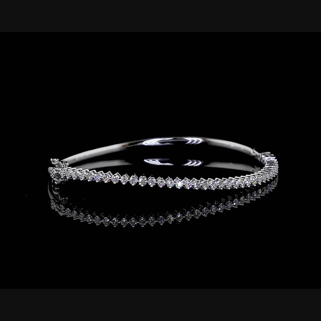 Diamond Half Tennis Bangle Bracelet