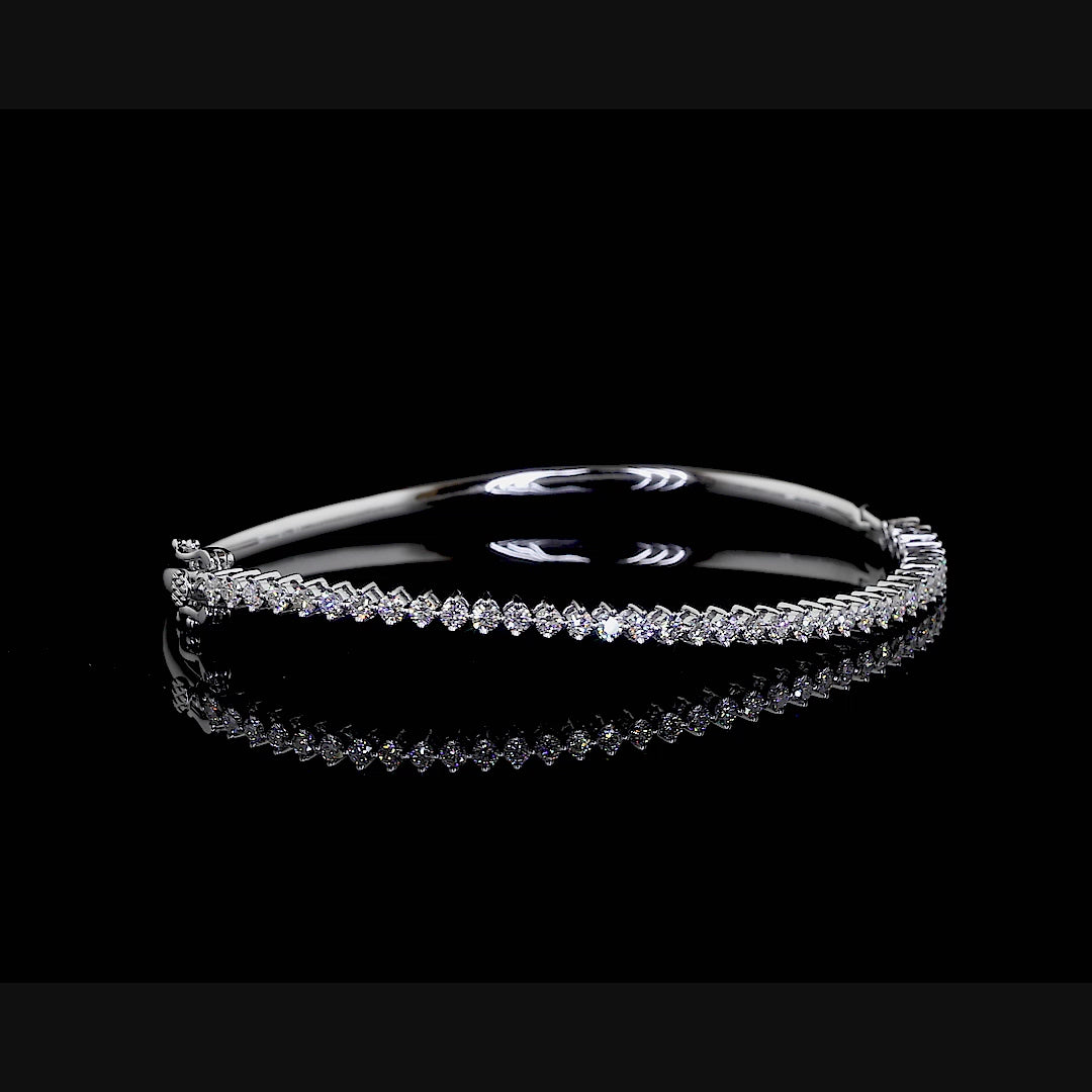 Diamond Half Tennis Bangle Bracelet