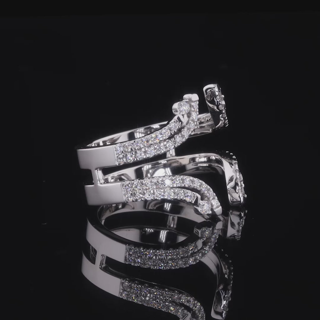Curved Diamond Double Band Guard Ring - 8815