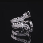 Curved Diamond Double Band Guard Ring - 8815