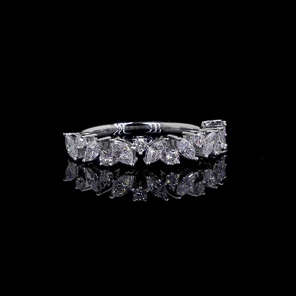 Mixed Shape Diamond Half-Eternity Band Ring