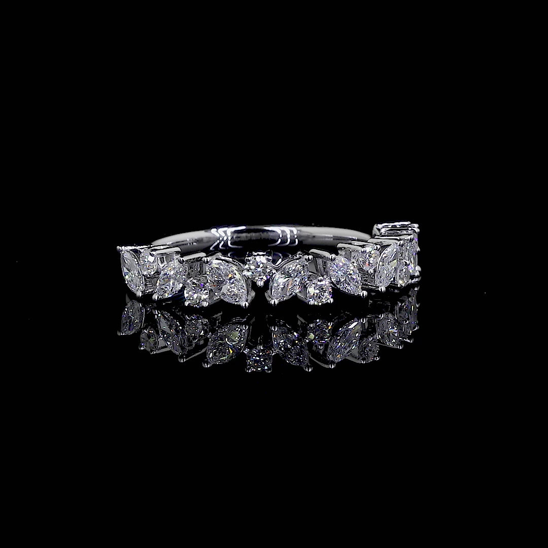 Mixed Shape Diamond Half-Eternity Band Ring