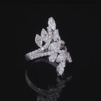 Marquise and Pear Diamond Cluster Statement Ring