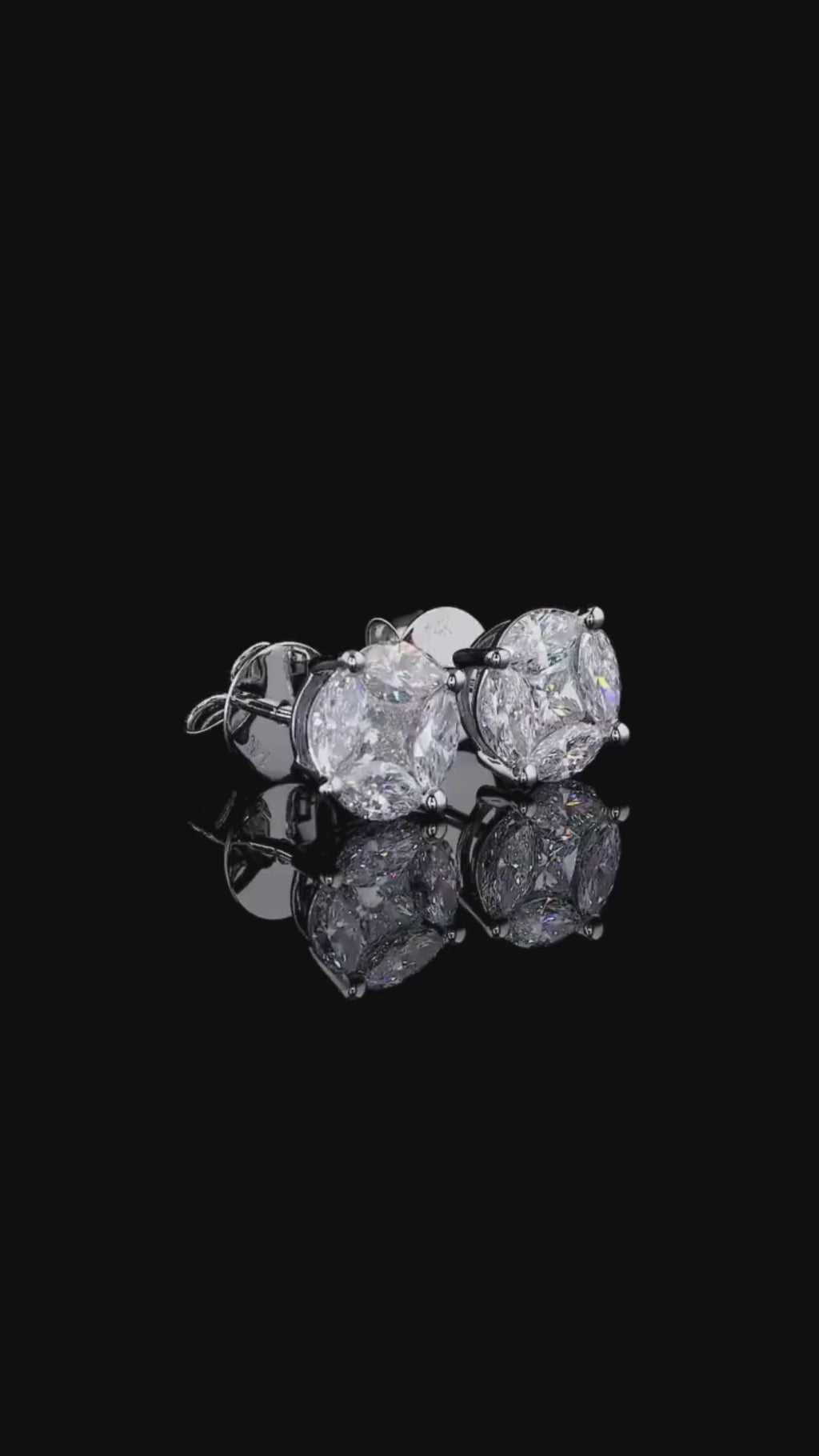 Illusion Cluster Diamond Stud Earrings